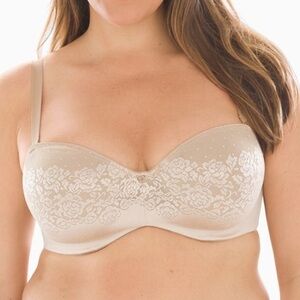 Soma Stunning Support Strapless Bra Women Sz 40DDD Nude Convertible Lace